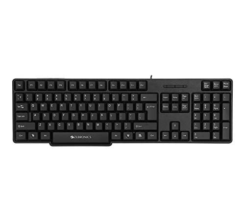 Zebronics USB Keyboard with Rupee Key, USB Interface and Retractable Stand - K20