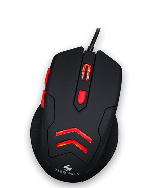 Zebronics Zeb-Feather USB Gaming Mouse with Mouse Pad (Black)