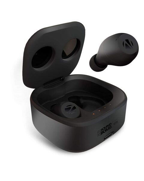 Zebronics Zeb Soundbomb S1 Pro TWS Wireless Earbuds with BT 5.1, Wireless Charging, Voice Assistant, Touch Controls, Splash Proof (Black)