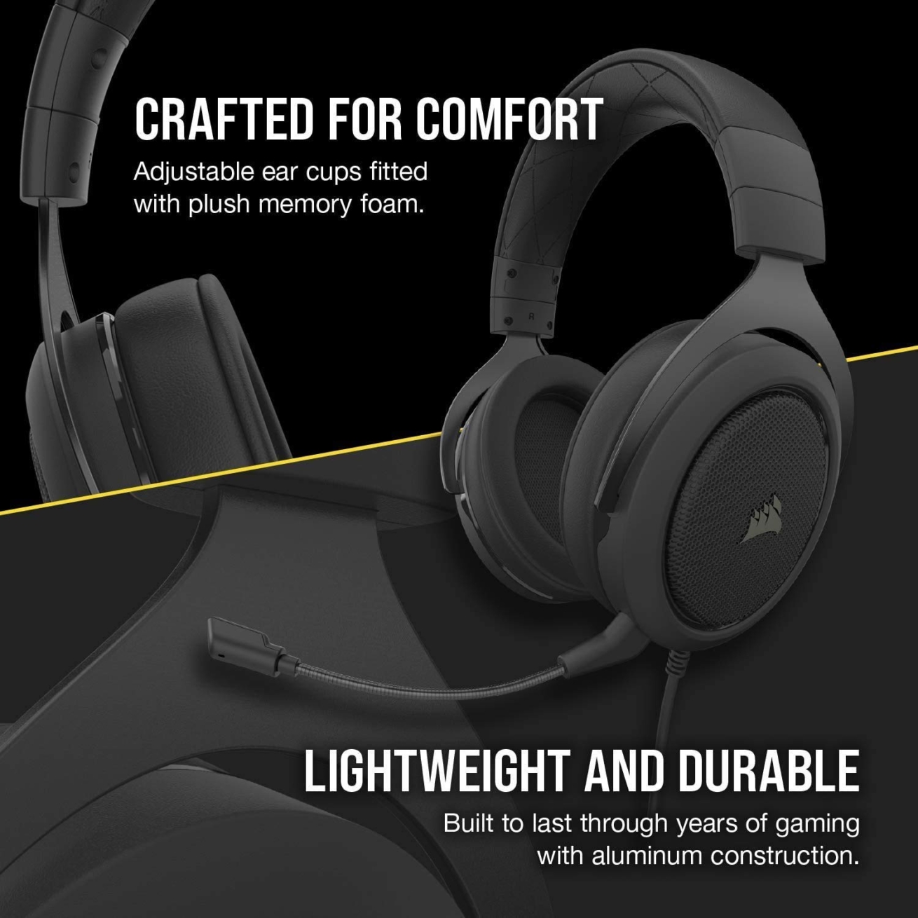 Corsair HS50 PRO Stereo Gaming Headset Adjustable Memory Foam Ear