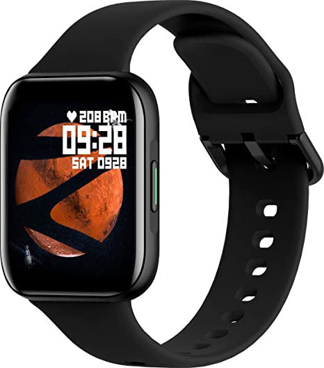 ZEBRONICS Zeb-Fit1220CH Smart Fitness Band, 2.5D Curved Glass Full Touch Display, SpO2, BP & Heart Rate Monitor, IP67 Water Resistant, 7 Sports Mode (Black Rim + Black Strap)