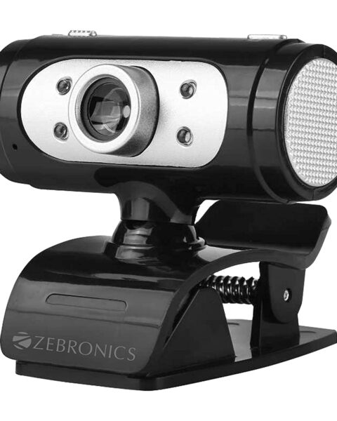 Zebronics Zeb-Ultimate Pro Web Camera with 5P Lens,Built-in Microphone Auto White Balance,Night Vision,Manual Switch for LED Full HD  (Black)