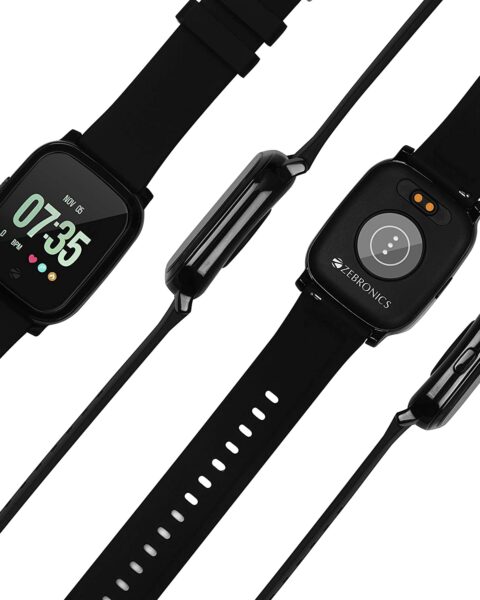 Zebronics Smart Fitness Band ZEB-FIT850CH with Color Display, Pedometer, Heart Rate Monitor, Brightness Adjustment, Wrist Sense, Music Control, Caller ID, SMS & Third-Party app Notifications (Black)