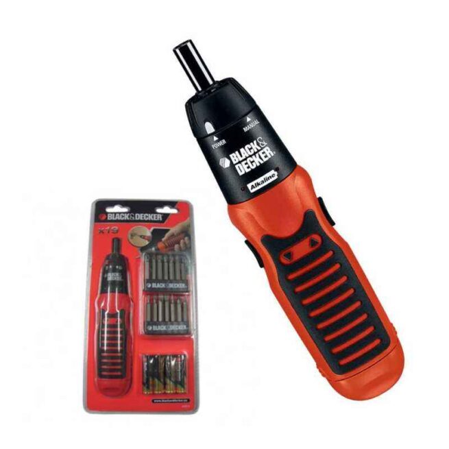 Black+Decker 6V Cordless Alkaline Battery Powered Screwdriver Set ,Mod –