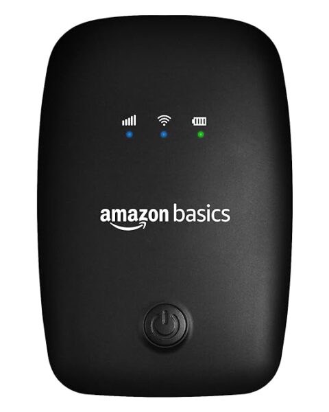 Amazon Basics 4G LTE WiFi Single_Band Dongle with All SIM Support | Up to 150Mbps WiFi Hotspot | 2100 mAh Rechargeable Battery, Black(LIMITED OFFER)
