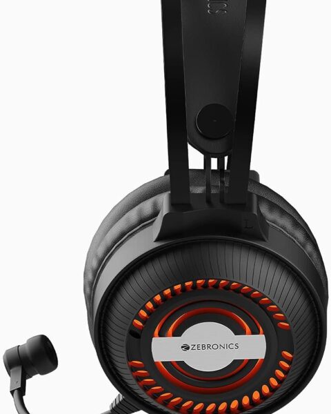 ZEBRONICS Zeb-Iron Head Wired Over Ear Headphones with Mic (Black)