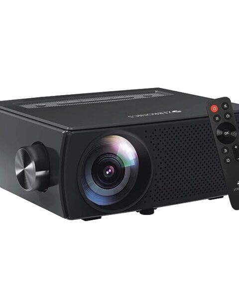 ZEBRONICS Zeb-PIXAPLAY 15 Android Smart LED Projector with WiFi/BT v5.1, FHD 1080p, Apps, Miracast DLNA/Airplay Support, 3400 Lumen, 30000H lifespan,