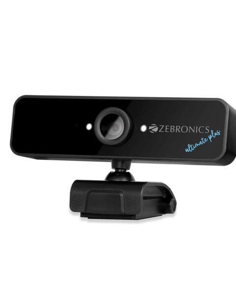 ZEBRONICS Zeb-Ultimate Plus USB Powered high Resolution Web Cam with 5P Lens and Full HD1920x1080,Built-in mic, Night Vision with Control pod for Brightness with 1.5M Cable, Optical Zoom